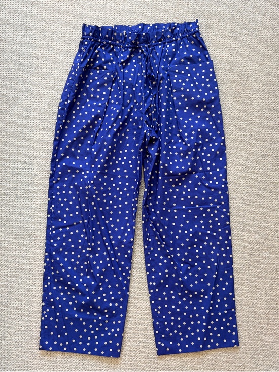 Zara Pants - Zara Blue White Polka Dot Drawstring Wide Leg Pants Size S